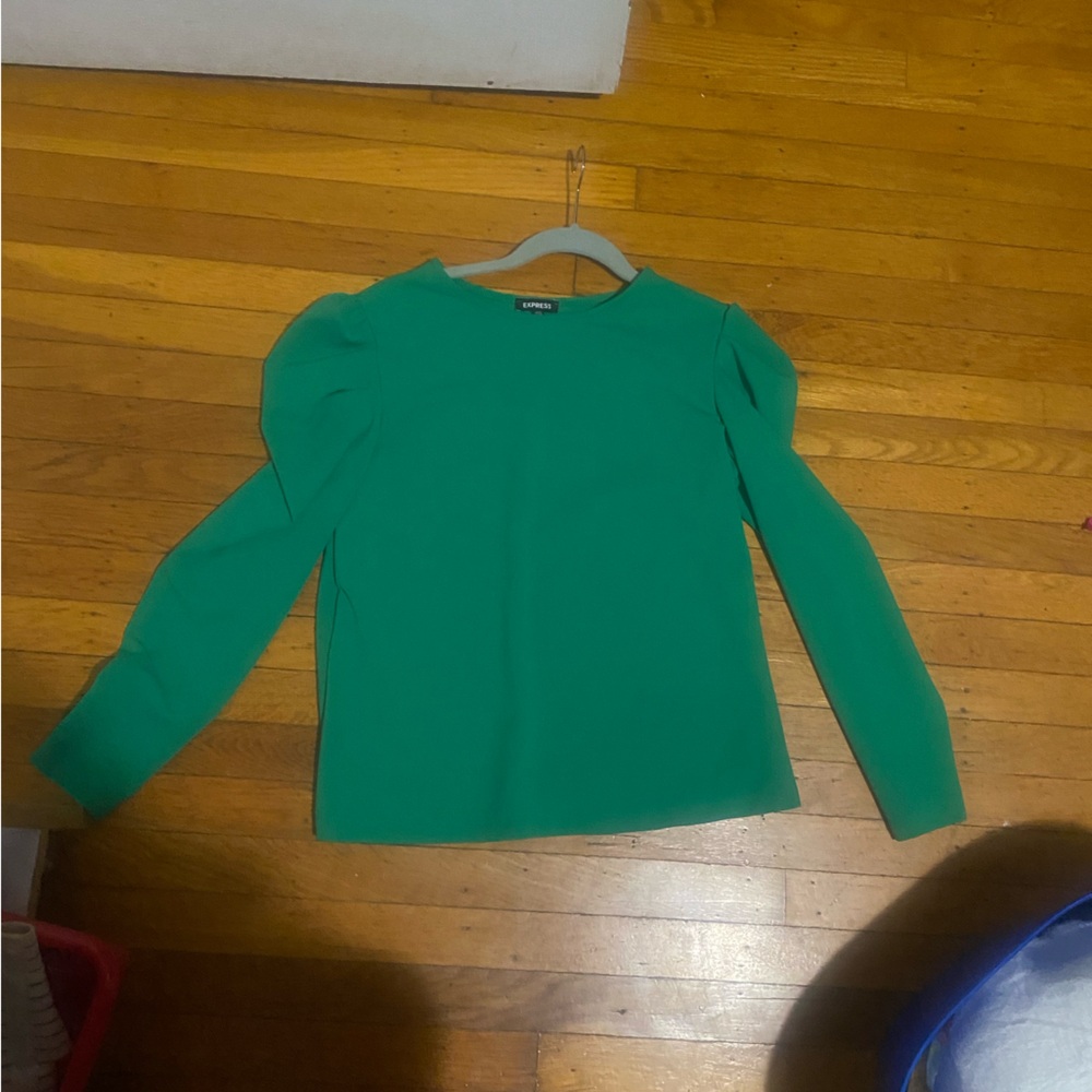 Express Vibrant Green Long Sleeve Top